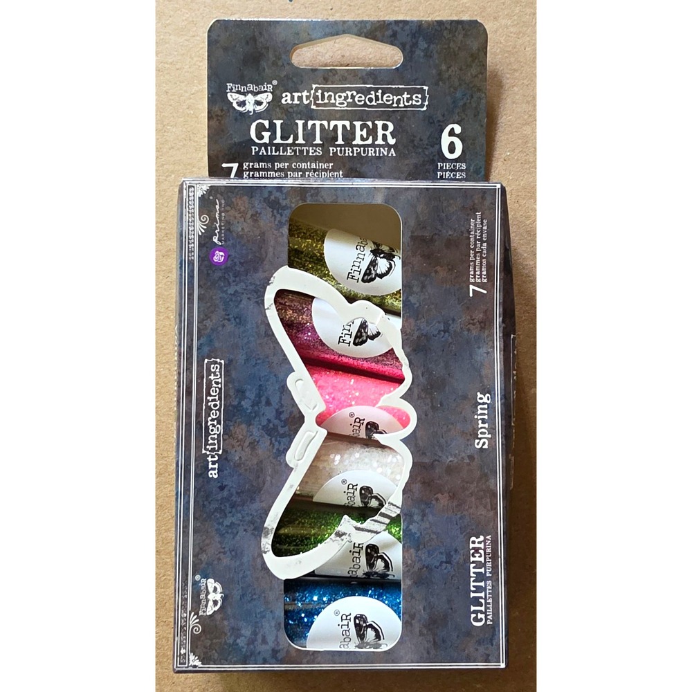 Finnabair Art Ingredients Spring Glitter Set - 6 Colors- Mixed Media Prima